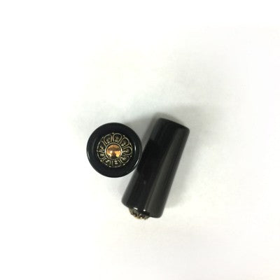 Black Water Buffalo Horn Long Tapered Plugs with Silver Inlay