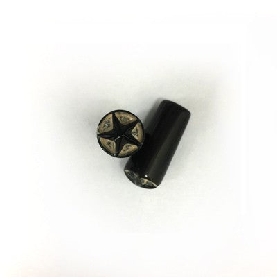 Black Water Buffalo Horn Long Tapered Plugs with Star and Lacquer Accents