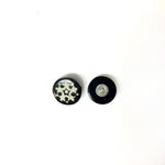 Black Water Buffalo Horn with Bone Dust Symbol Inlay for 14g or 12g Internally Threaded Body Jewelry