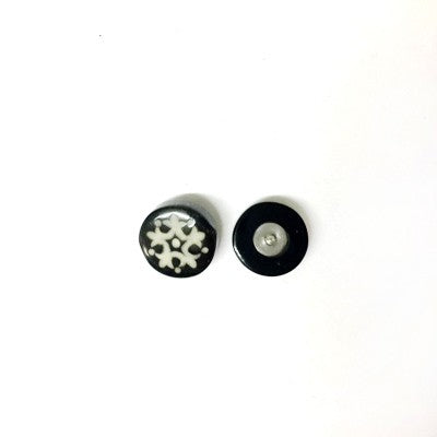 Black Water Buffalo Horn with Bone Dust Symbol Inlay for 14g or 12g Internally Threaded Body Jewelry