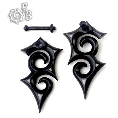 Black Water Buffalo Horn with Grooved Post and O-Ring - SX3D