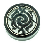 Black Water Buffalo Horn with Lacquer Inlay Lattice Eyelets - Style EHL22