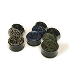 Black Water Buffalo Horn with Lacquer Inlay Lattice Eyelets - Style EHL2