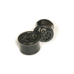 Black Water Buffalo Horn with Lacquer Inlay Lattice Eyelets - Style EHL3