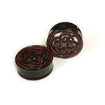 Black Water Buffalo Horn with Lacquer Inlay Lattice Eyelets - Style EHL5