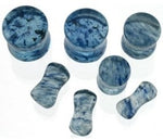 Blue Capri Murano Glass Saddle Flared Plug