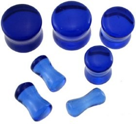 Blue Sapphire Quartz Stone Saddle Flared Plug