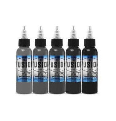 Bolo Smooth Gray 5-Color Palette Signature Set - Fusion Tattoo Ink