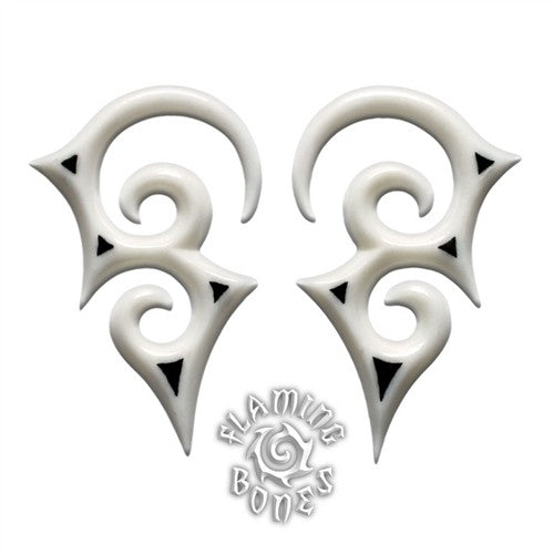 Bone Hanger with Black Horn Inlay Accents