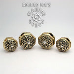 Brass Jeweled Lotus Ear Weight with Inlayed Accent