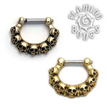 Brass Septum Klikr with Surgical Steel Post - Ancient Remains