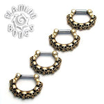 Brass Septum Klikr with Surgical Steel Post - Ancient Remains