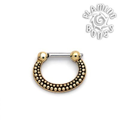 Brass Septum Klikr with Surgical Steel Post - De Luz