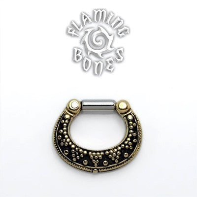 Brass Septum Klikr with Surgical Steel Post - Luna