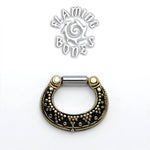 Brass Septum Klikr with Surgical Steel Post - Luna