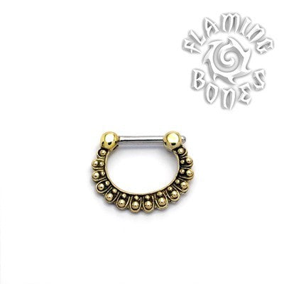 Brass Septum Klikr with Surgical Steel Post - Radiant