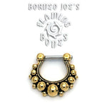 Brass Plated Septum Klikr with Surgical Steel Post - Saphira