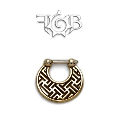 Brass Septum Klikr with Surgical Steel Post - Sayagata