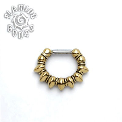 Brass Septum Klikr with Surgical Steel Post - Spitze