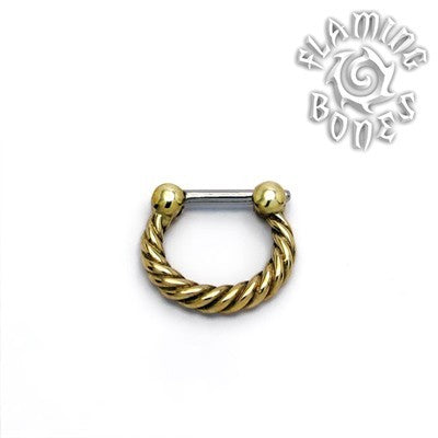 Brass Septum Klikr with Surgical Steel Post - Tordu