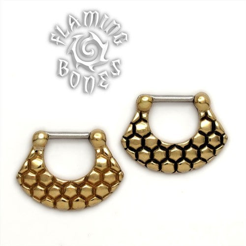 Brass Septum Klikr with Surgical Steel Post - Vertex
