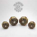 Bronze Jeweled Lotus Ear Weight with Inlayed Accent