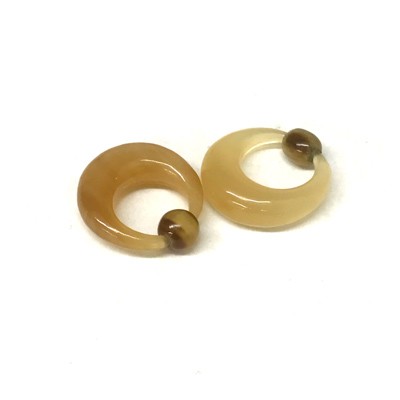 Captive Bead Rings in Golden Water Buffalo Horn