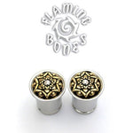 Chandi Mandala Rubber Eyelet Insert - Brass with Silver Accent