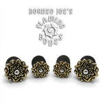 Chandi Mandala Rubber Eyelet Insert - Brass with Silver Accent