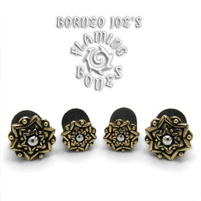 Chandi Mandala Rubber Eyelet Insert - Brass with Silver Accent