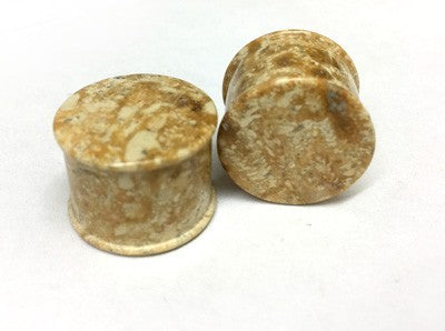 Classic Plugs in “Gem Quality” Fossilized Coral