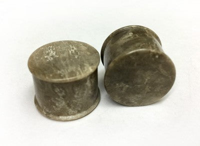 Classic Plugs in “Smoke” Grey Fossilized Coral