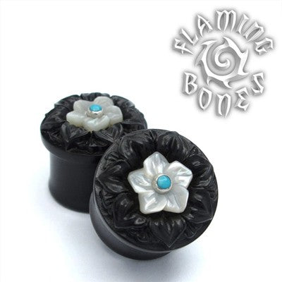 Collectors Series Black Wood Flower Power - Mother of Pearl White Blossom