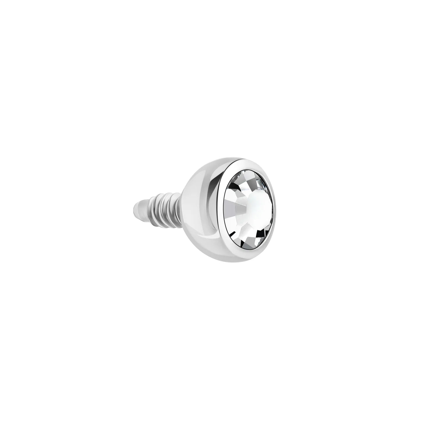16g and 18g Steel Internally Threaded Jeweled Ball with Thread Leader