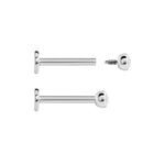 16g and 18g Steel Internally Threaded Jeweled Ball with Thread Leader