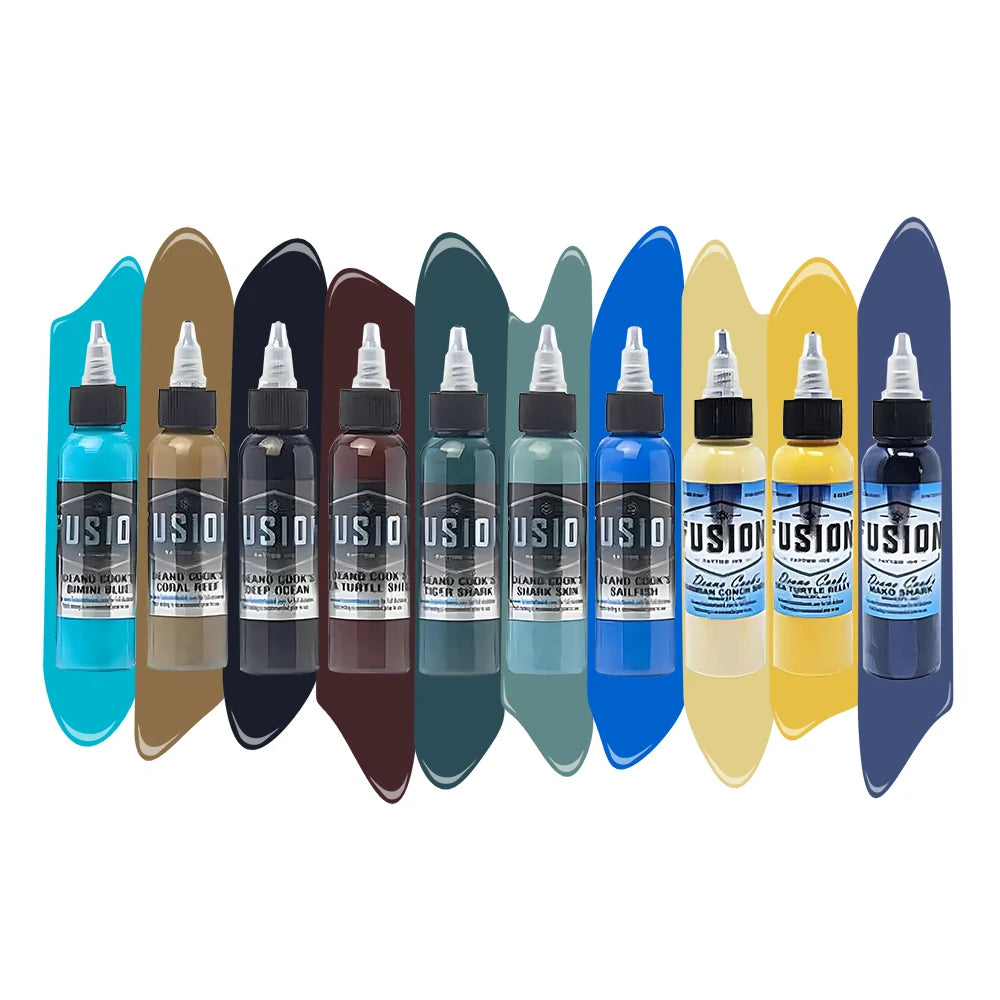 Deano Cook 10-Color Palette Signature Set — Fusion Tattoo Ink — 1oz