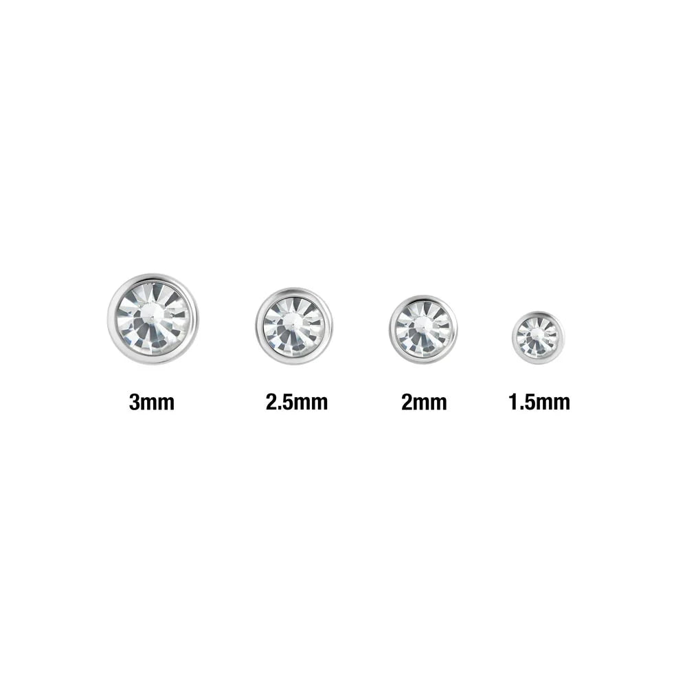 16g and 18g Steel Internally Threaded Jeweled Ball with Thread Leader
