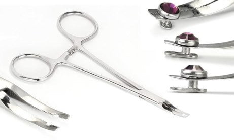 Thin 5" Dermal Anchor Holder Steel Forceps