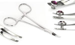 Thin 5" Dermal Anchor Holder Steel Forceps