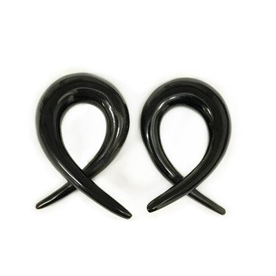 Double Drop Loops in Black Water Buffalo Horn