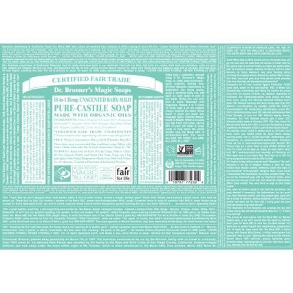 Dr. Bronner’s Pure-Castile Soap - Unscented Baby-Mild – 32oz Bottle