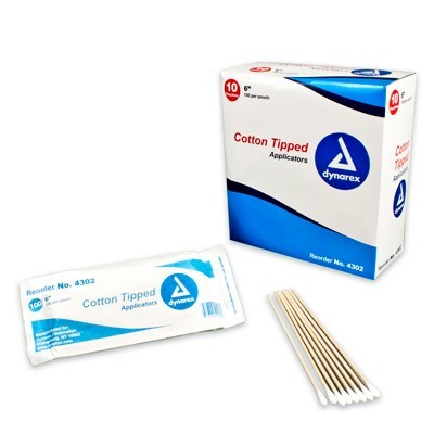 Dynarex Non-Sterile 6" Cotton Tip Applicators - 1000 Count