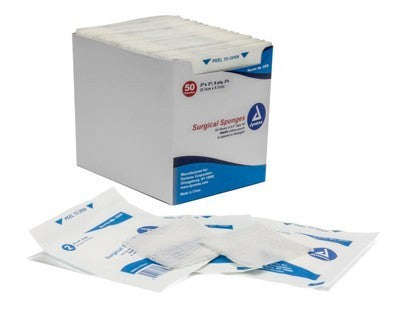 Dynarex Surgical Gauze Sponge Sterile 2's - 2"x 2" 8 Ply - Box of 50