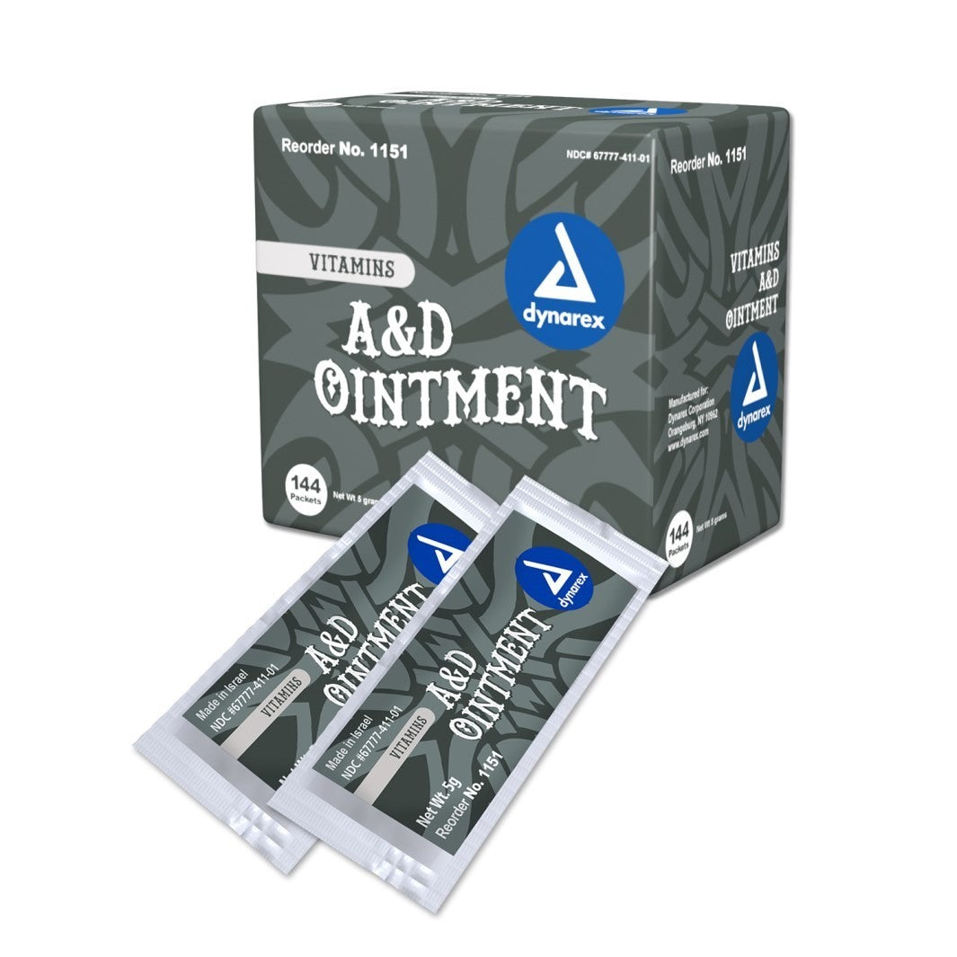 Dynarex Vitamins A&D Ointment Vegan Friendly - Box of 144 - 5g Packets