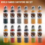 World Famous Tattoo Ink - Earthtone Ink Set - 12 Bottles