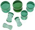 Emerald Quartz Stone Saddle Flared Plugs