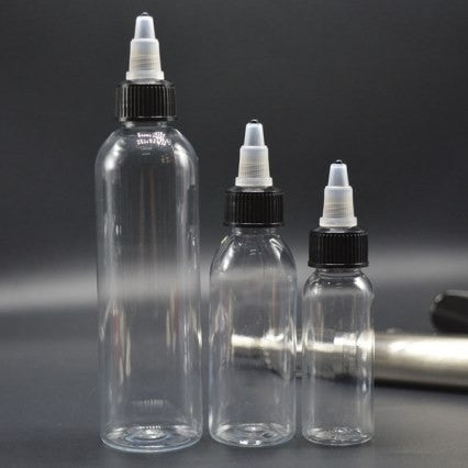 Empty Tattoo Ink Bottle with Black Twist Cap