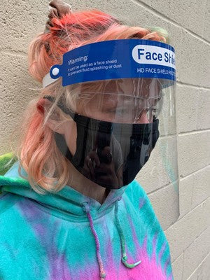 Face Shield with Blue Headband