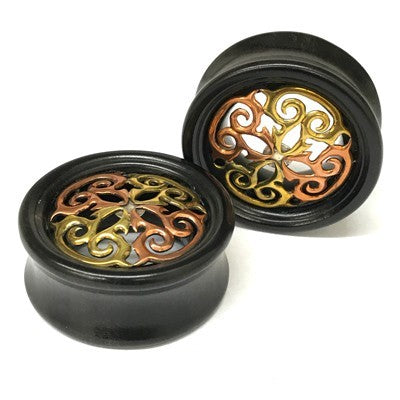 Flora Mandala Plug in Black Dogwood with Mixed Metals