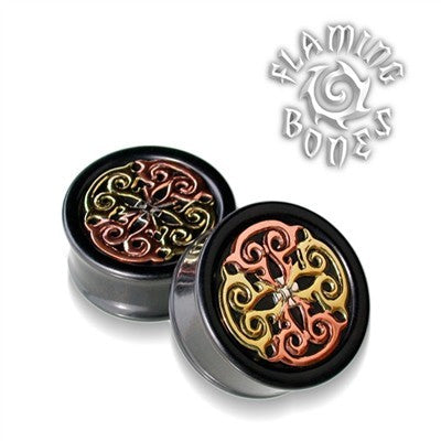 Flora Mandala Plug in Black Dogwood with Mixed Metals